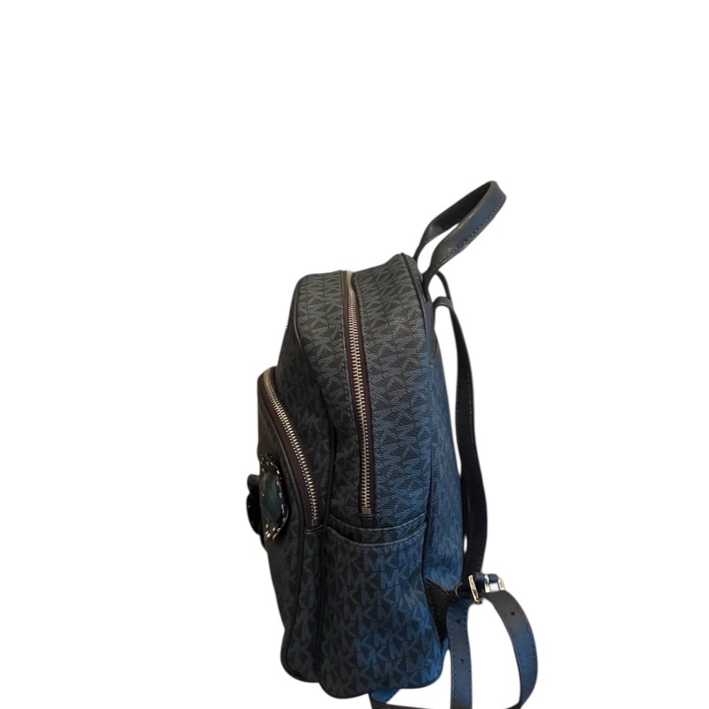 Michael Kors Abbey Medium Floral Appliqué Backpack Admiral Blue Signature MK - Picture 4 of 7